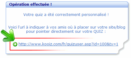 Insérer son quiz sur votre site/blog